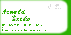 arnold matko business card